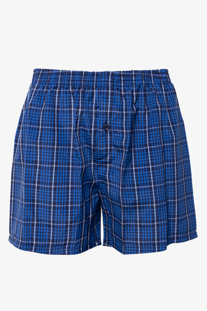 3 Pack Woven Boxers Blue (3)