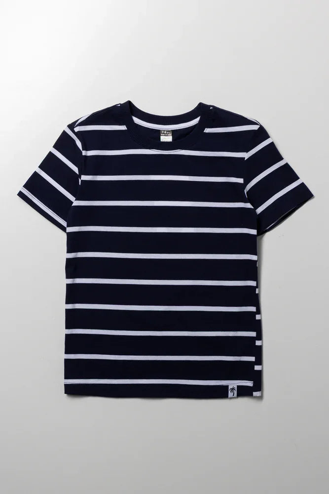 Short Sleeve Stripe T-Shirt Navy