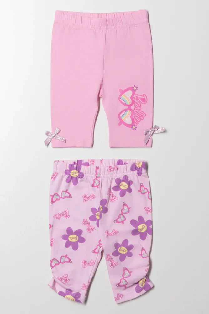 Barbie 2 Pack Leggings Pink