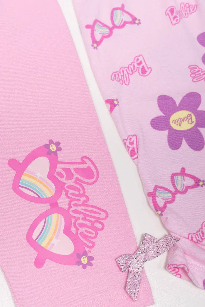 Barbie 2 Pack Leggings Pink