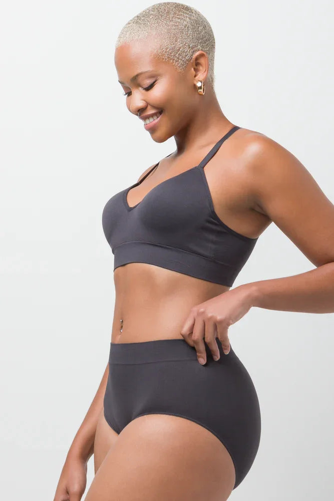 3 Pack Seam Free Panties Black Blue And Natural