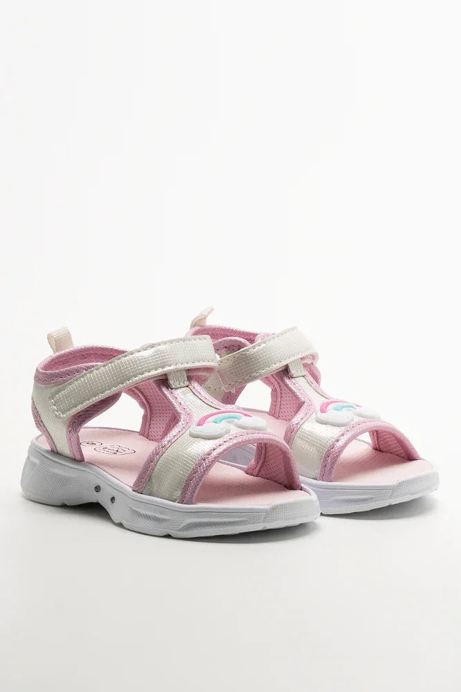 Rainbow Light Up Sandals White