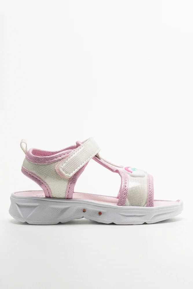 Rainbow Light Up Sandals White