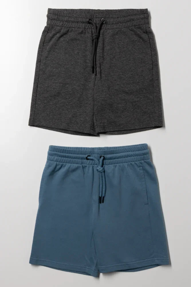 2 Pack Shorts Blue And Dark Grey