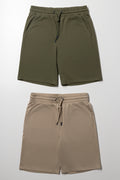 2 Pack Shorts Green And Natural