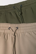 2 Pack Shorts Green And Natural (1)