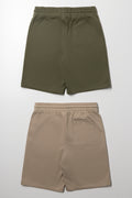 2 Pack Shorts Green And Natural (2)