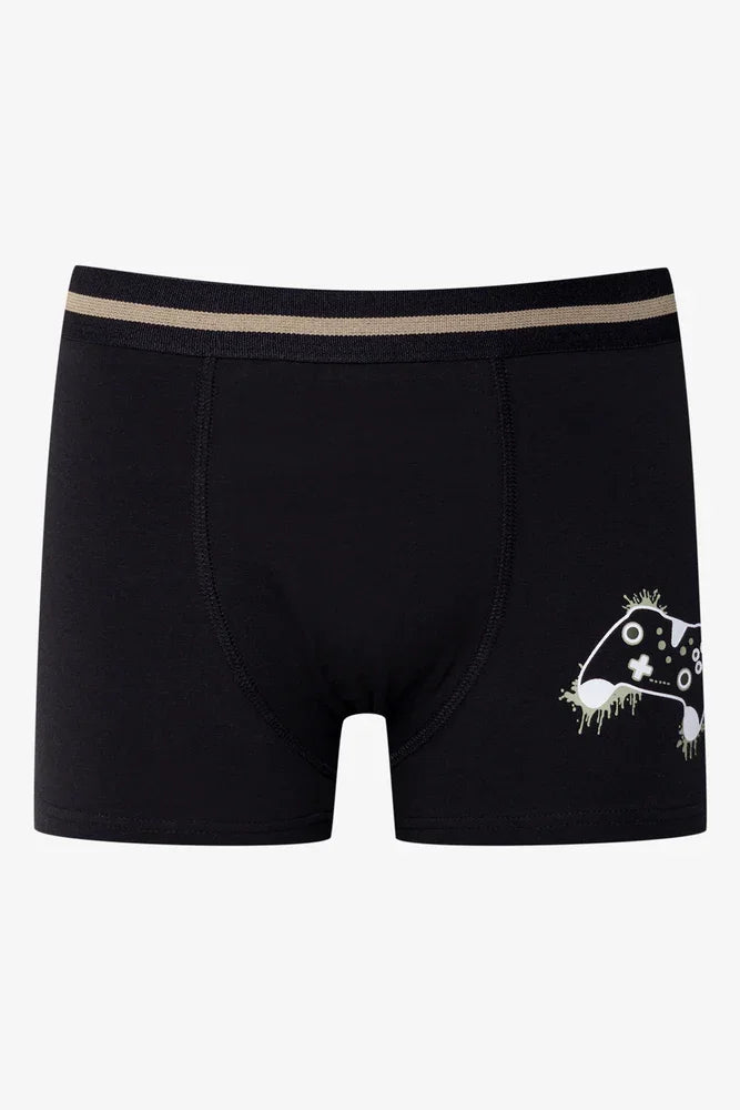 3 Pack Knit Boxers Green, Black And Grey