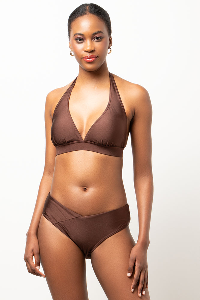 High Waist Brief Bottom Brown