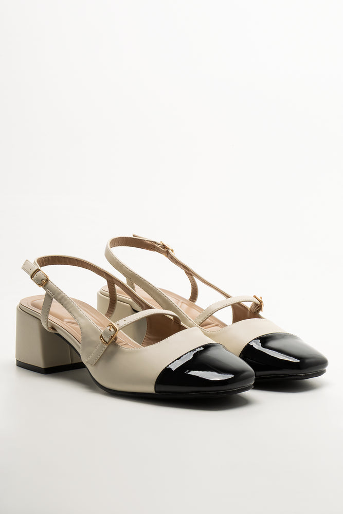 Sling Back Heels Natural