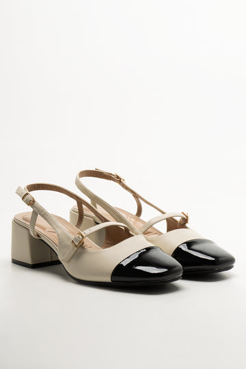Sling Back Heels Natural