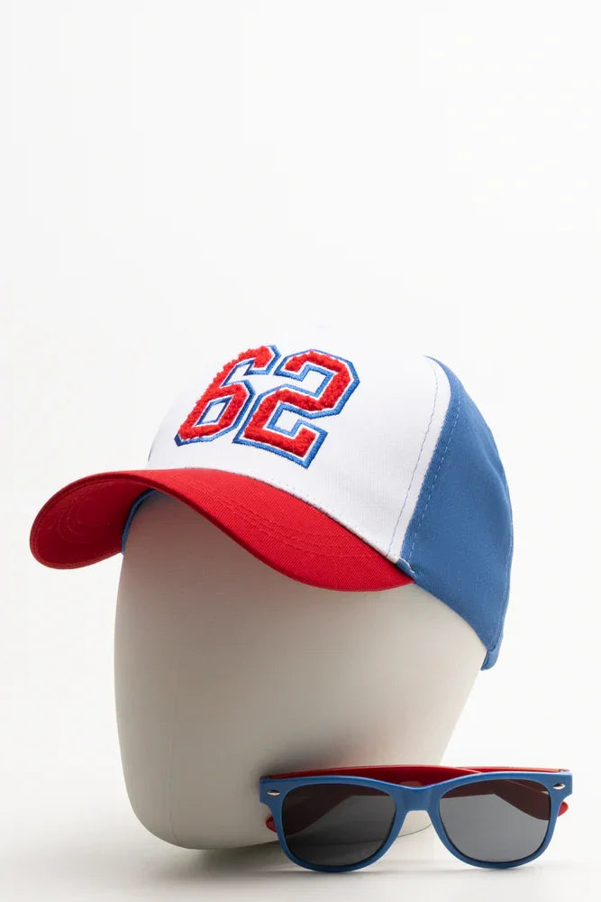 62 Cap And Sunglasses Set Blue