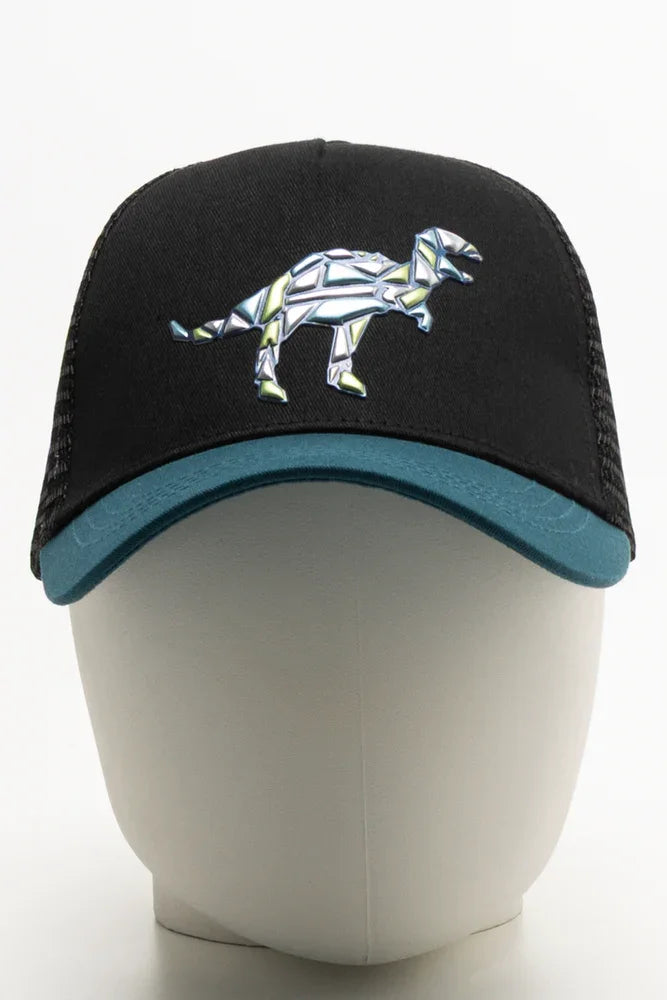 Dino Badge Peak Cap Black