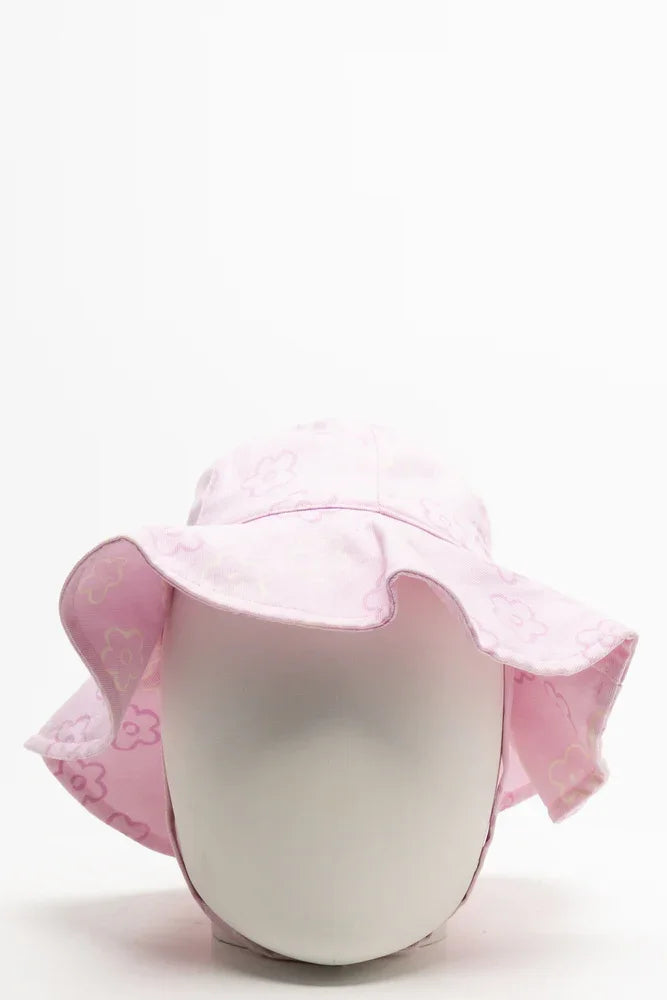 Wide Brim Floral Hat Pink