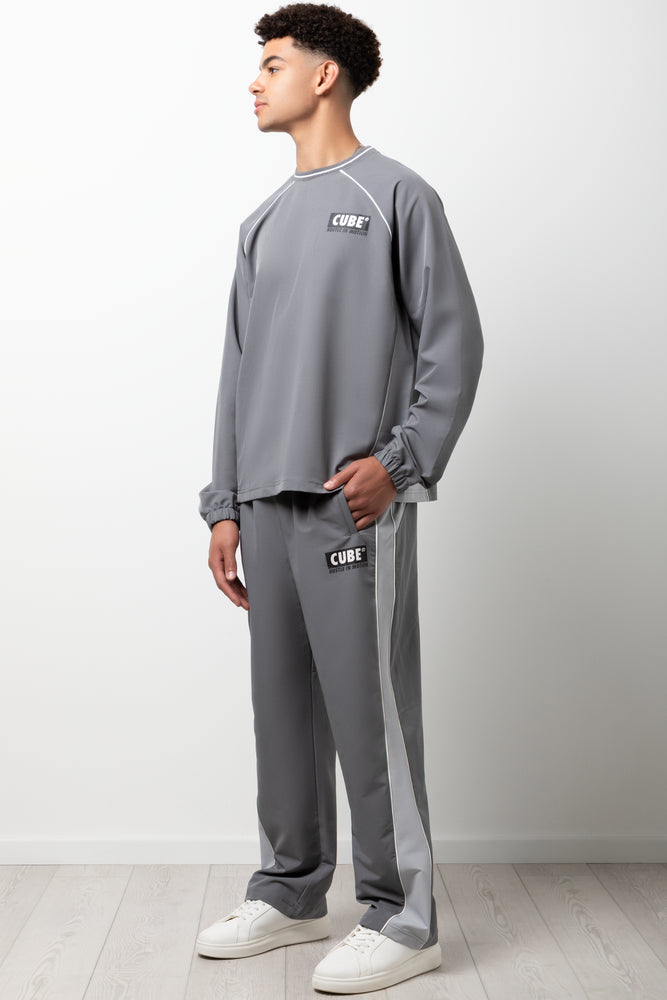 Straight Leg Trackpants Grey