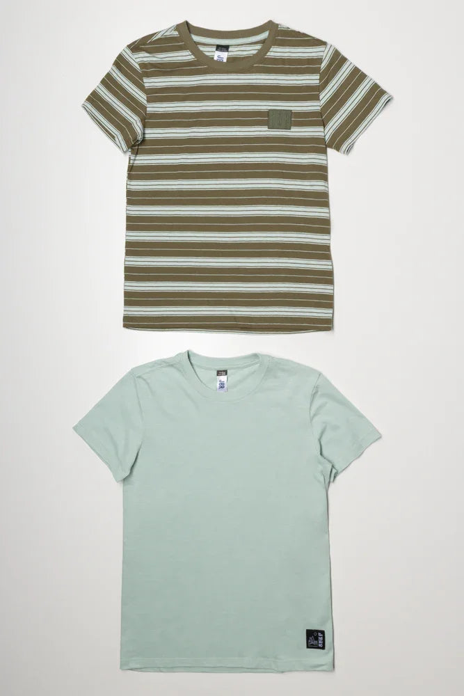 2 Pack T-Shirts Green And Blue