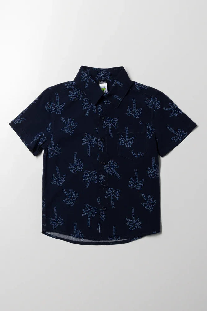 Short Sleeve Palms Shirt Navy