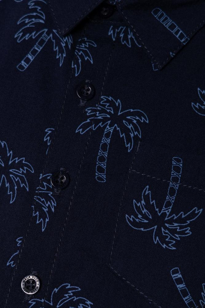 Short Sleeve Palms Shirt Navy
