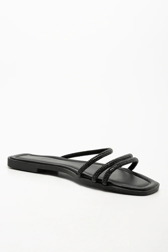 Diamante Sandals Black
