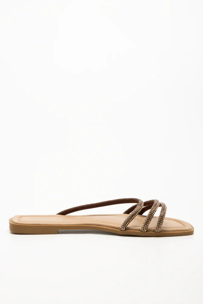 Diamante Sandals Natural