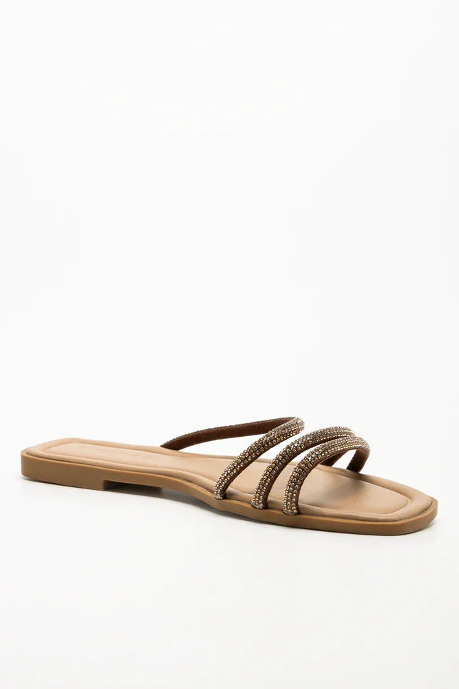 Diamante Sandals Natural