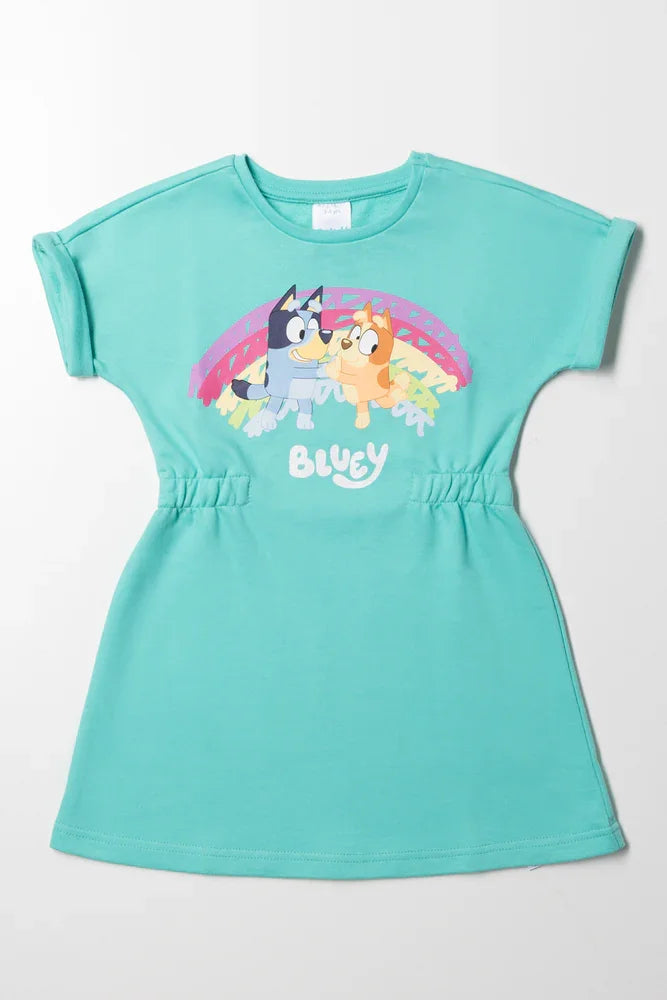 Bluey Turn Up Sleeve Dress Blue