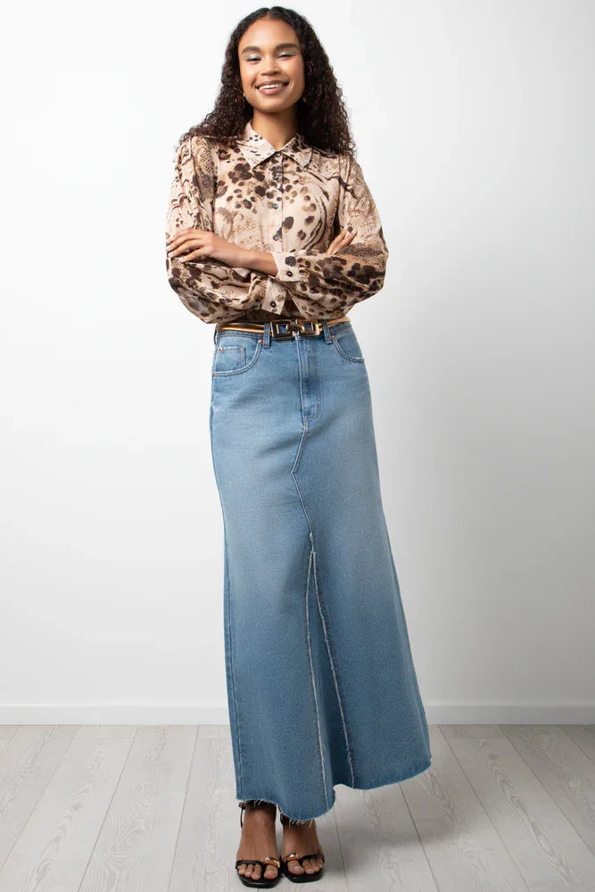 Maxi Denim Skirt Blue