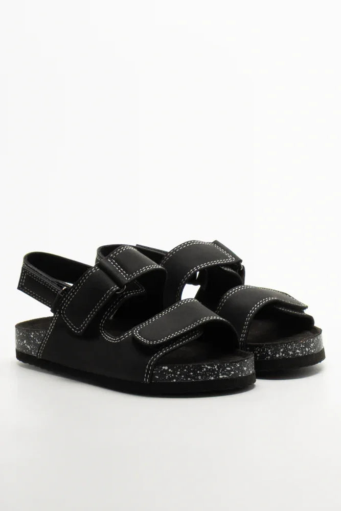Double Band Sandals Black