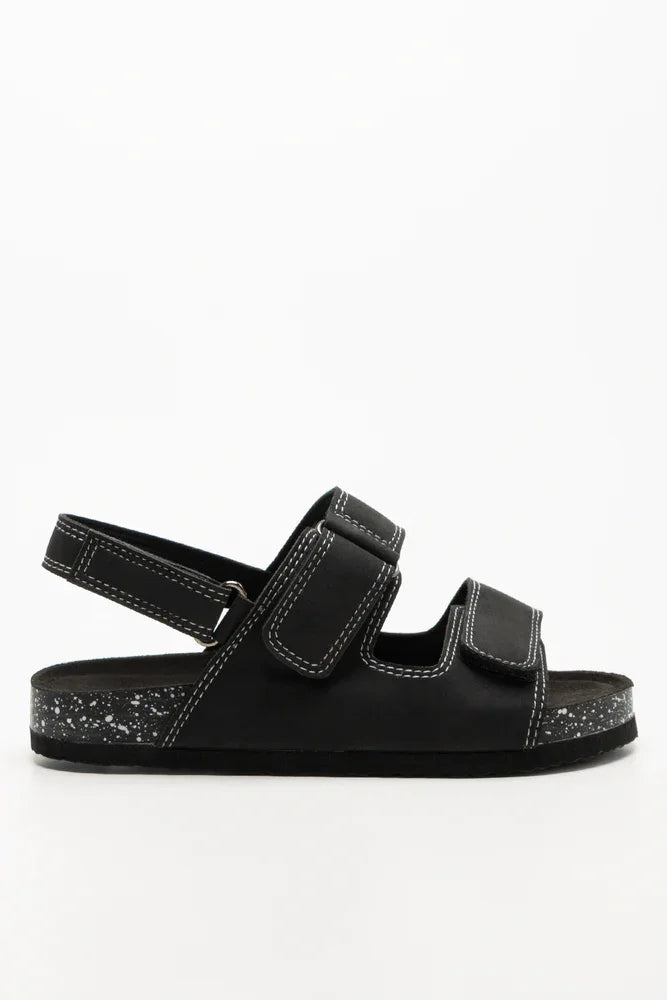 Double Band Sandals Black