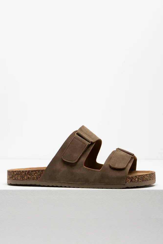 Double Band Sandals Brown (1)