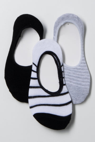 3 Pack Stripe Secret Socks Black