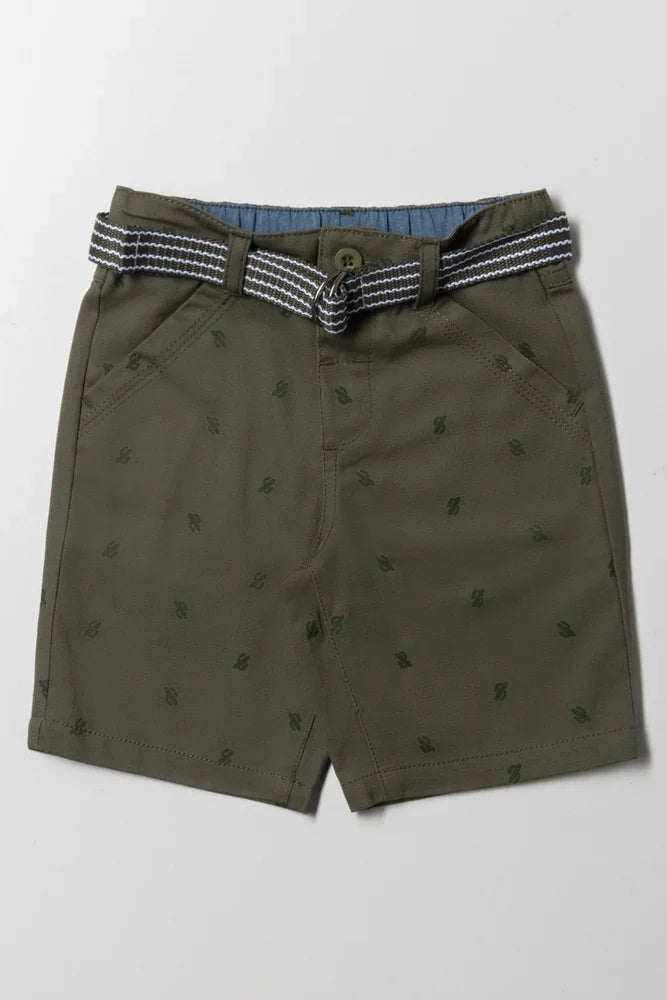 SHORTS CHINO WITH BELT FATIGUE