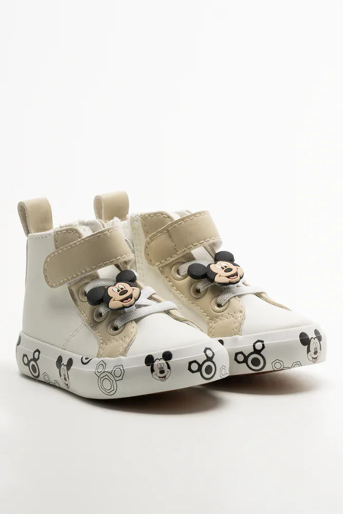 Mickey Mouse High Top Sneakers White