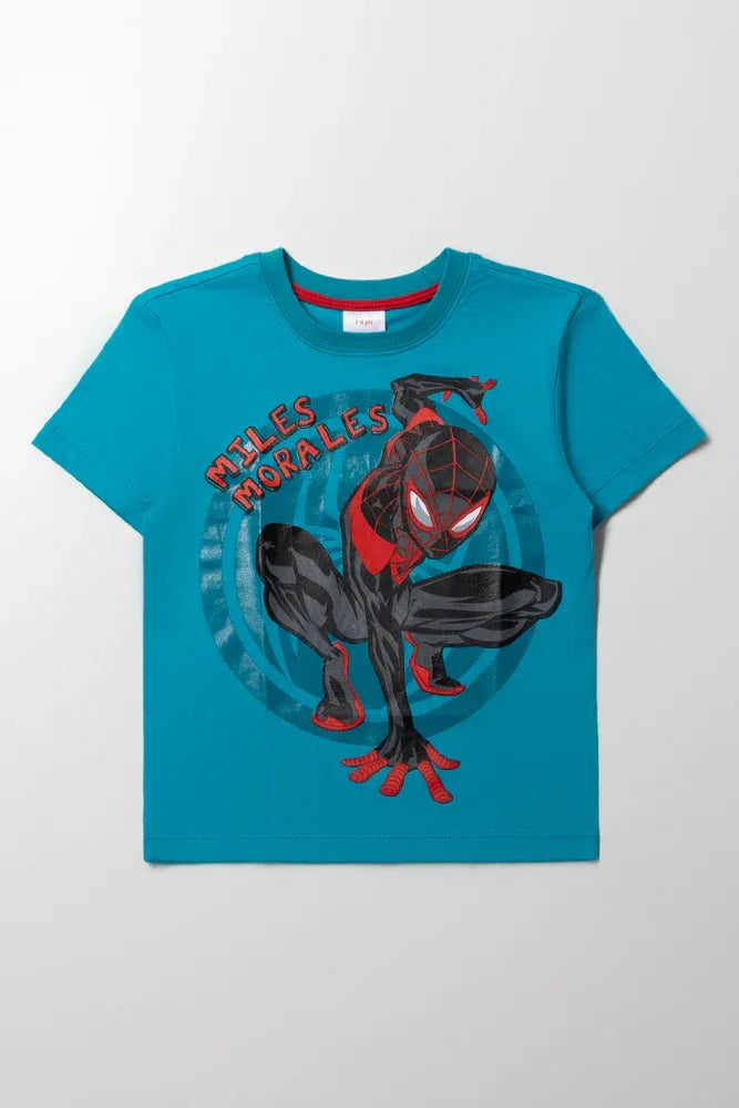 Miles Morales Short Sleeve T-Shirt Teal