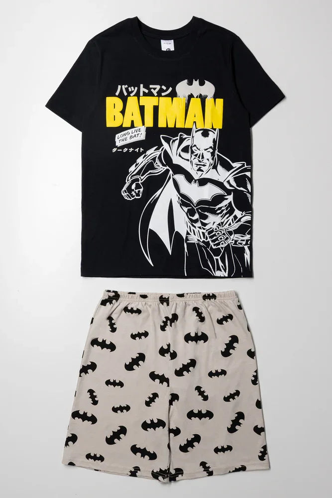 Batman Short Sleeve Pyjamas Black
