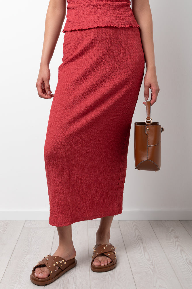 Bubble Knit Skirt Rose Pink (1)