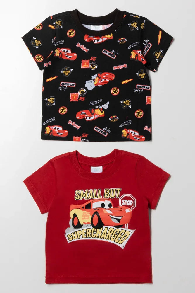 Cars 2 Pack T-Shirts Red And Black