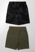 2 Pack Shorts Black And Green (2)