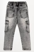 Cargo Slim Leg Denim Jeans Dark Grey (2)