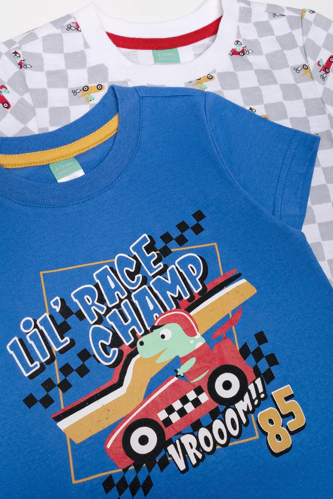 2 Pack T-Shirts Blue And White