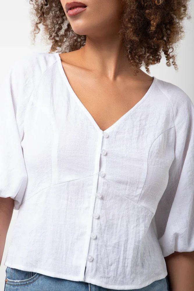 Ballerina Sleeve Top White (3)