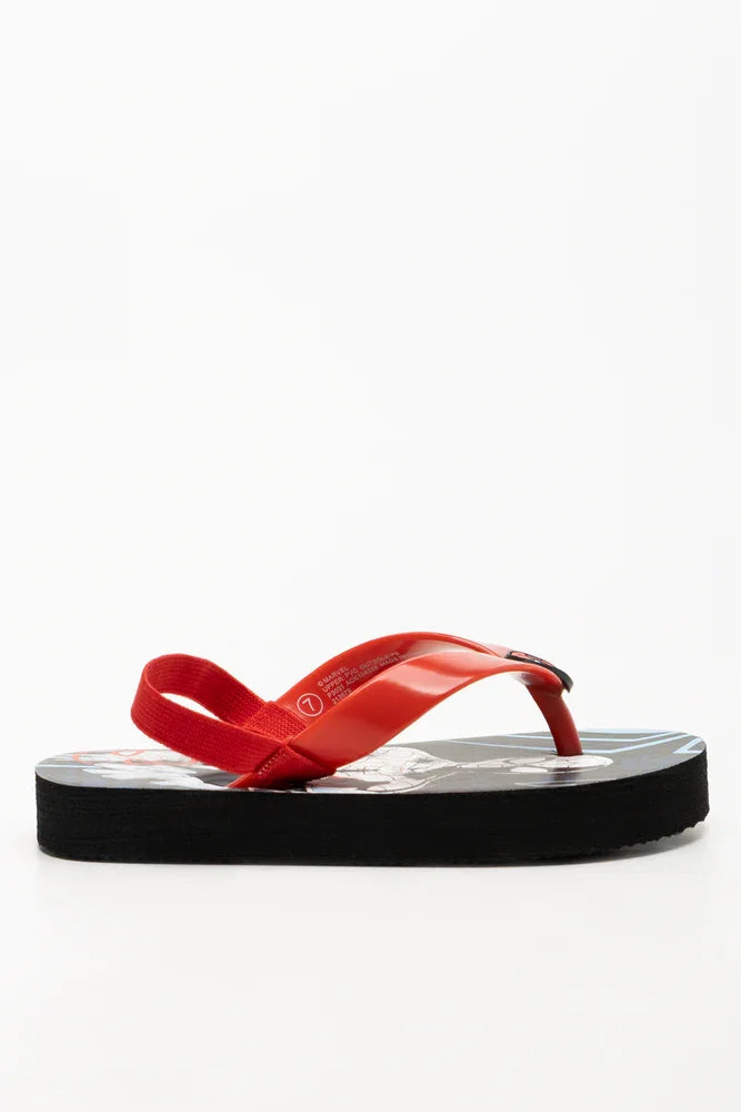 Spider-Man Flip Flops Red