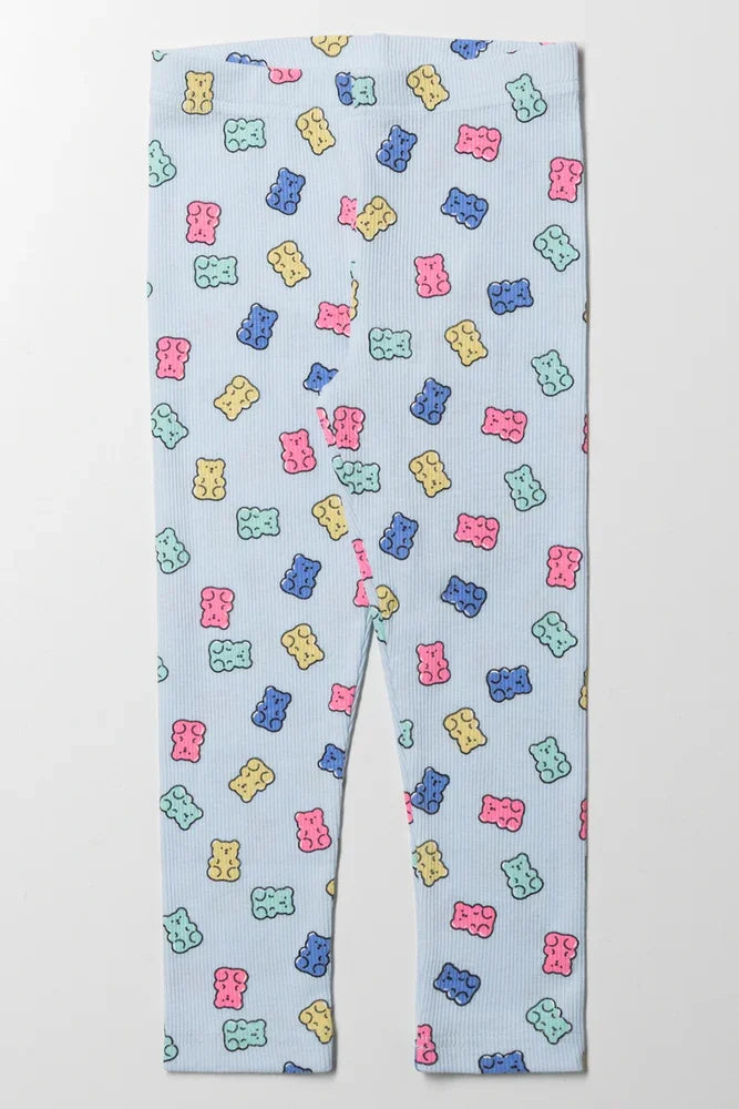 Bear Leggings Blue