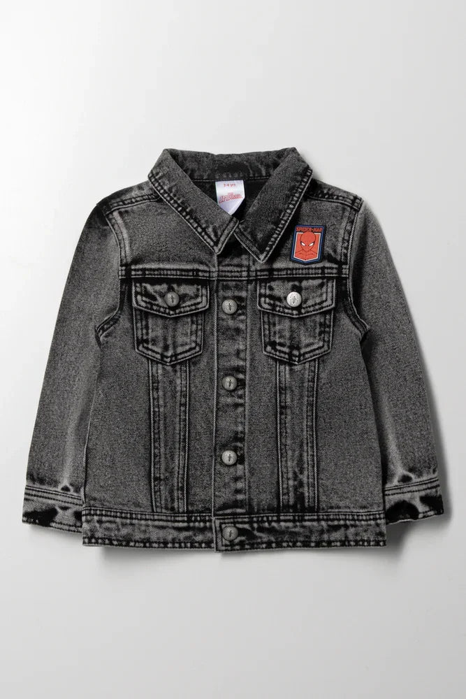 Spider-Man Denim Jacket Charcoal
