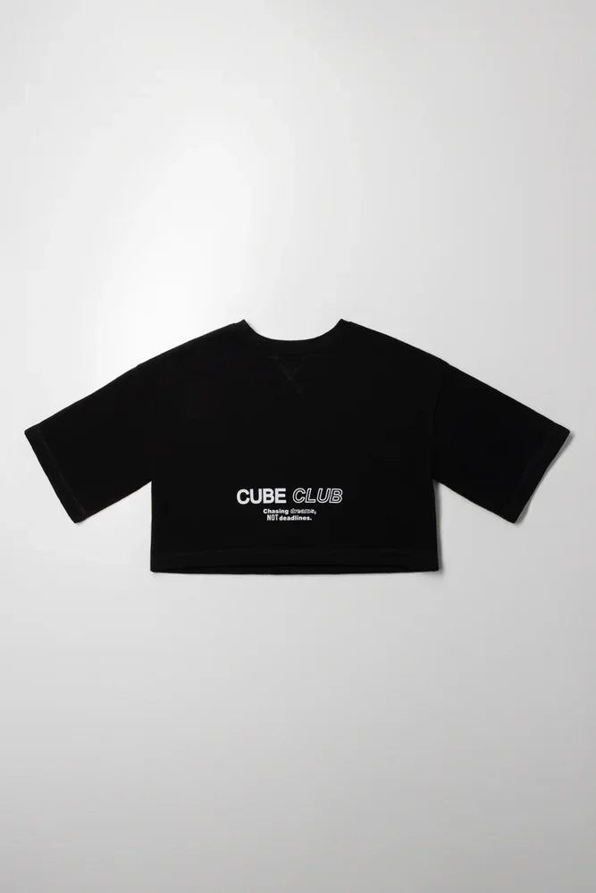 Oversized Boxy Top Black