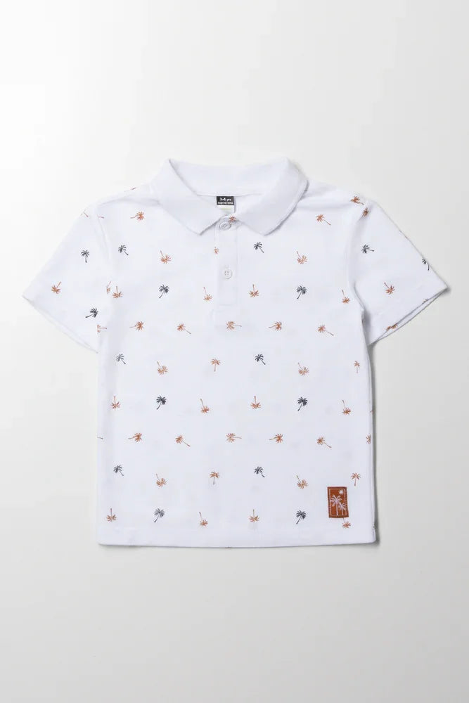 Palm Print Golfer White