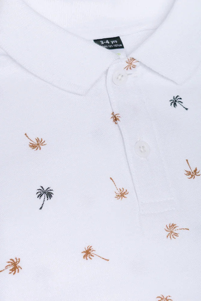 Palm Print Golfer White