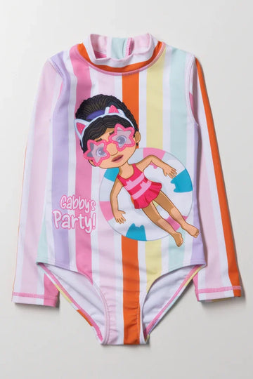 Gabby's Dollhouse Long Sleeve Swimsuit Multi