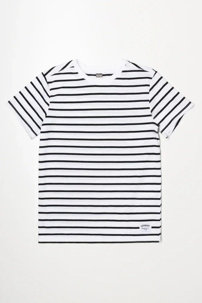 Stripe Short Sleeve T-Shirt Black And White