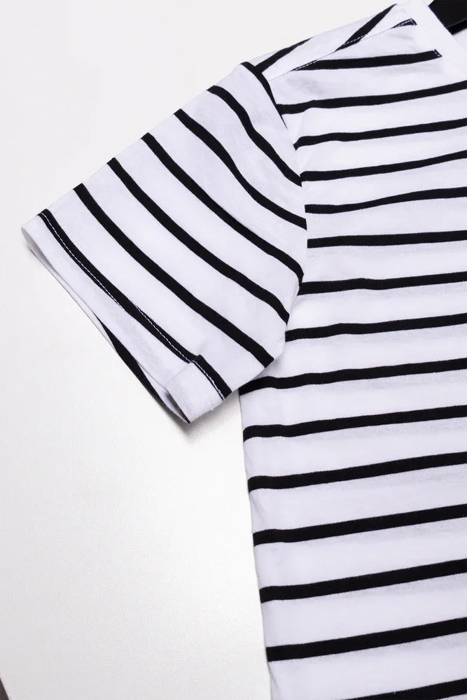 Stripe Short Sleeve T-Shirt Black And White